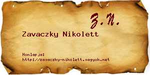 Zavaczky Nikolett névjegykártya